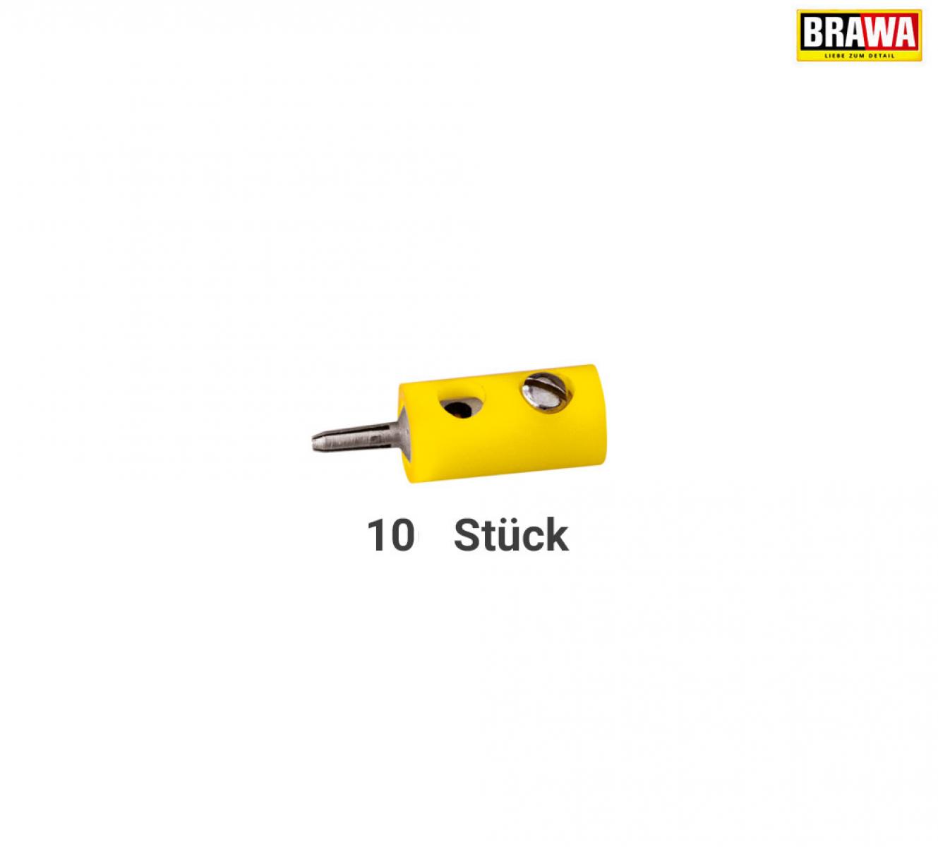 Brawa 3051 Stecker rund, gelb [10 Stück]
