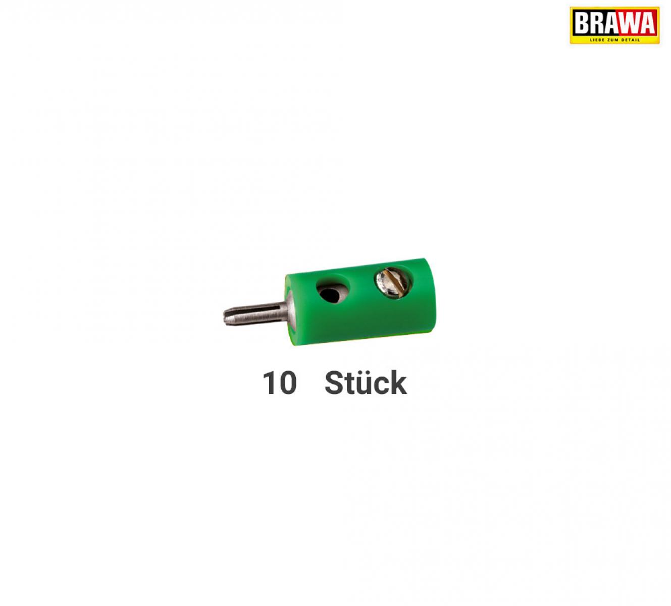 Brawa 3053 Stecker rund, grün [10 Stück]