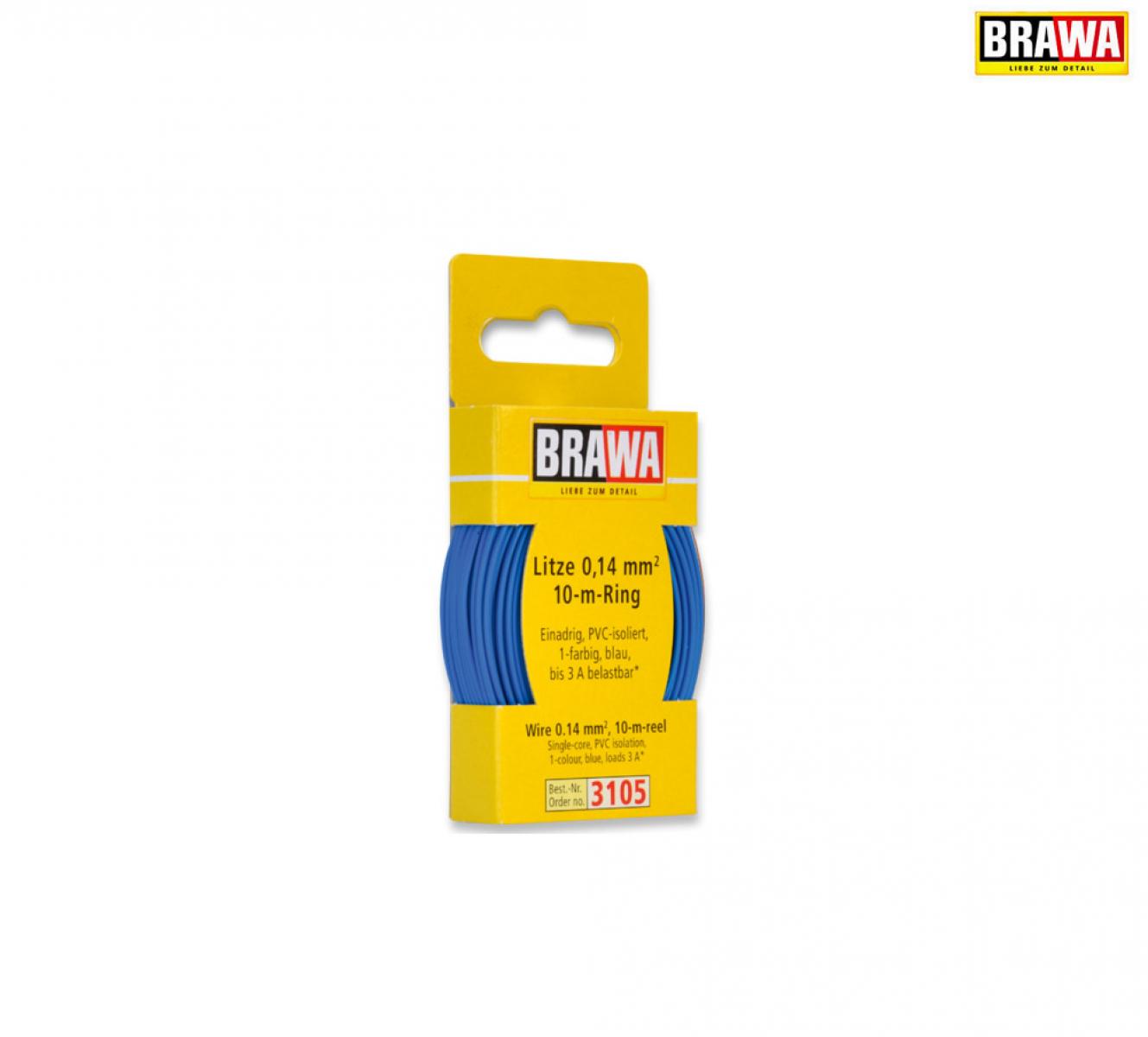 BRAWA 3105 Litze 0,14mm² 10m Ring bl