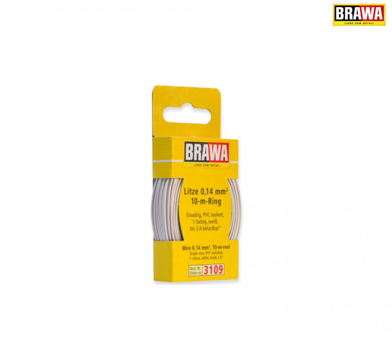 Brawa 3109 Litze 0,14mm² 10m Ring weiß
