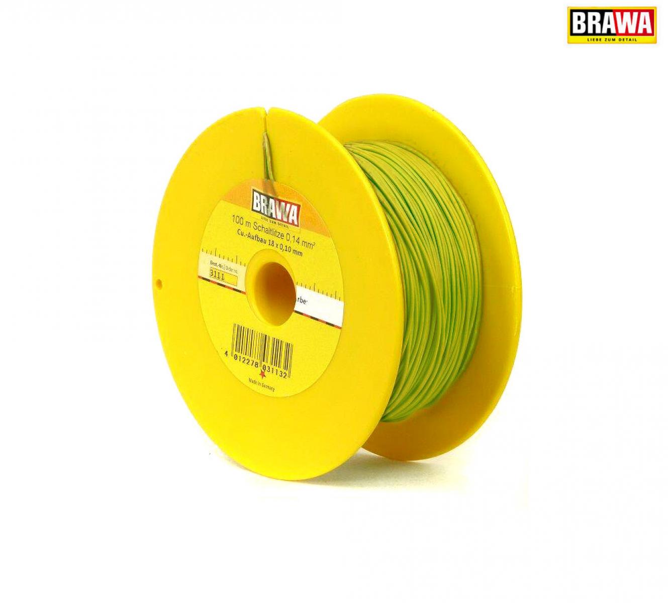 Brawa 3111 Litze 0,14mm² 100m Spule ge