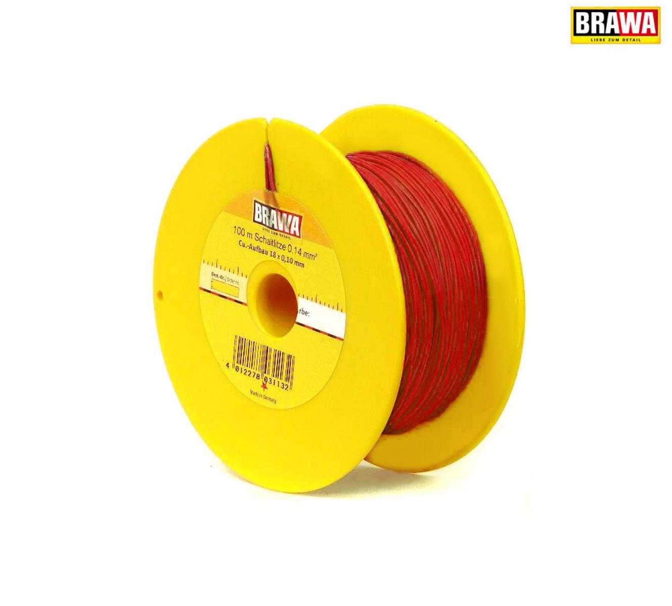 BRAWA 3112 Litze 0,14mm² 100m Spule rt