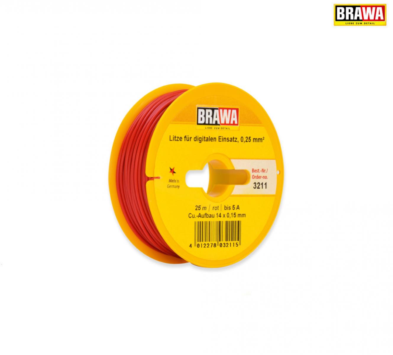 BRAWA 3211 Einzelader 0,25mm² 25m rt