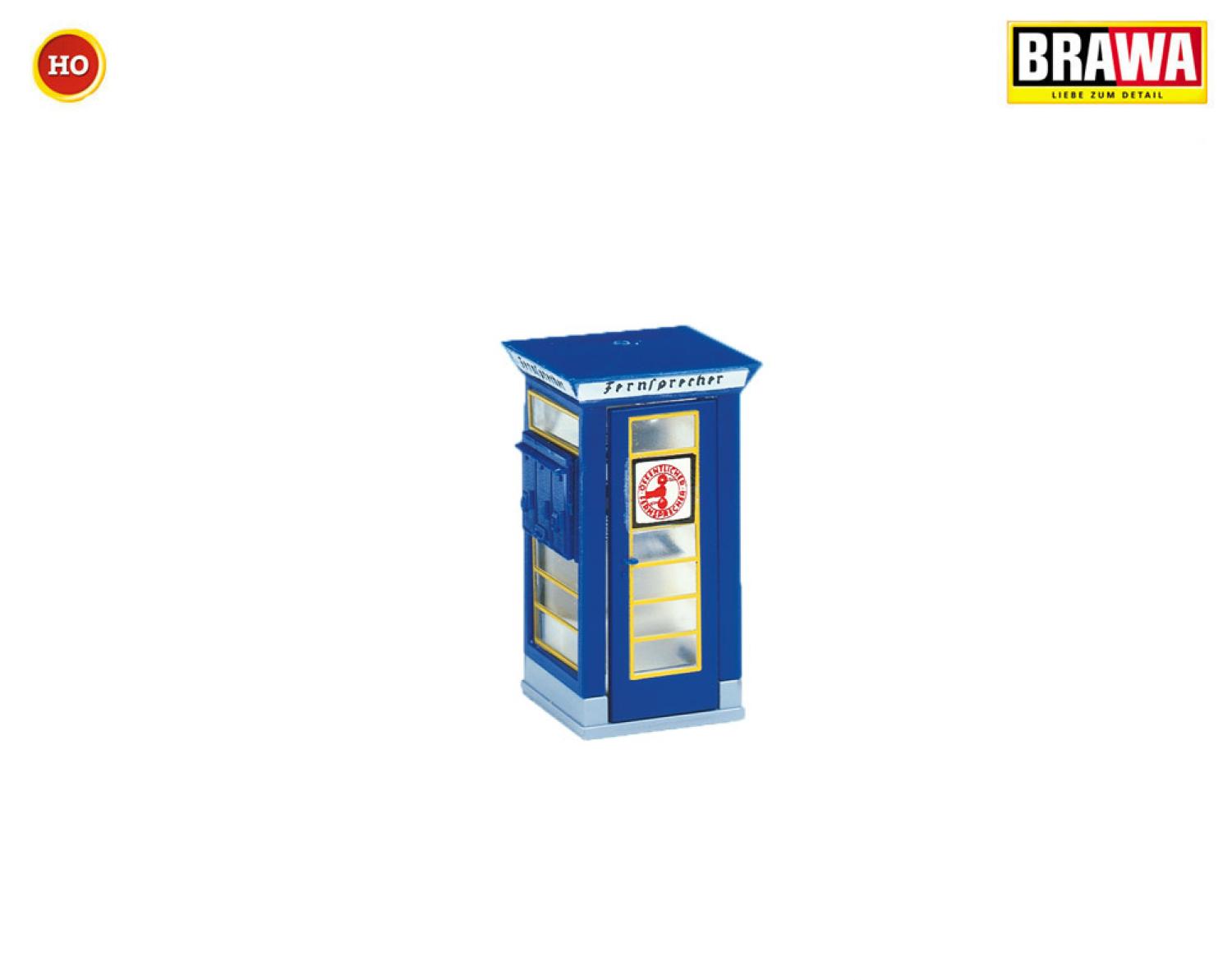 Brawa 5439 Telefonzelle FH 32 I blau (beleuchtet)