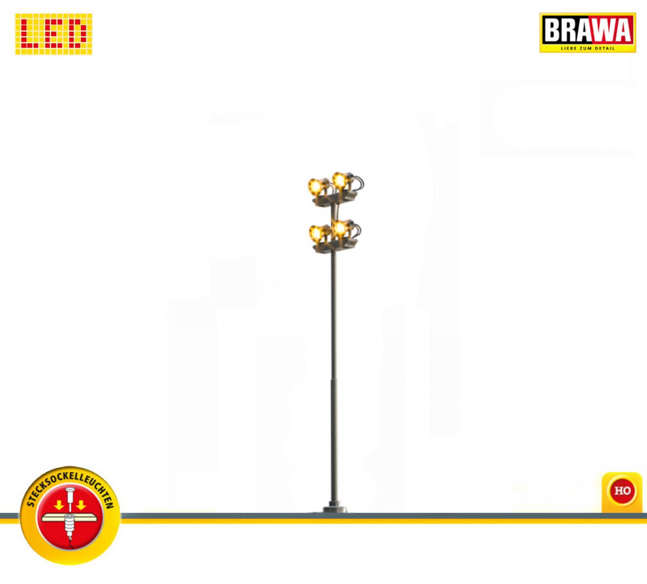 Brawa 84152 H0 Flutlicht Stecks. 4-fach [alt 84052]