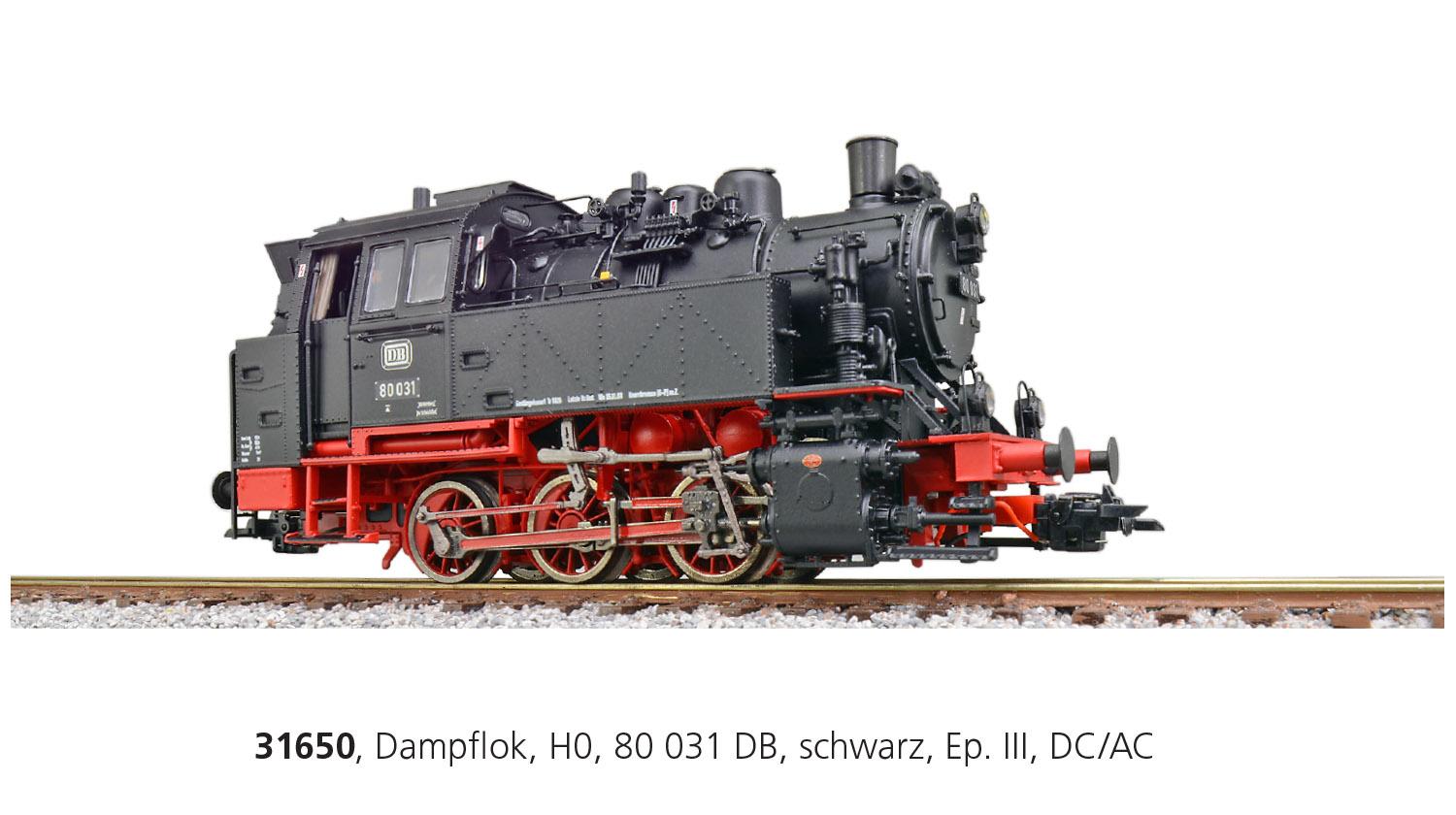 ESU 31650 Dampflok BR 80 DB, Ep. III, AC/DC