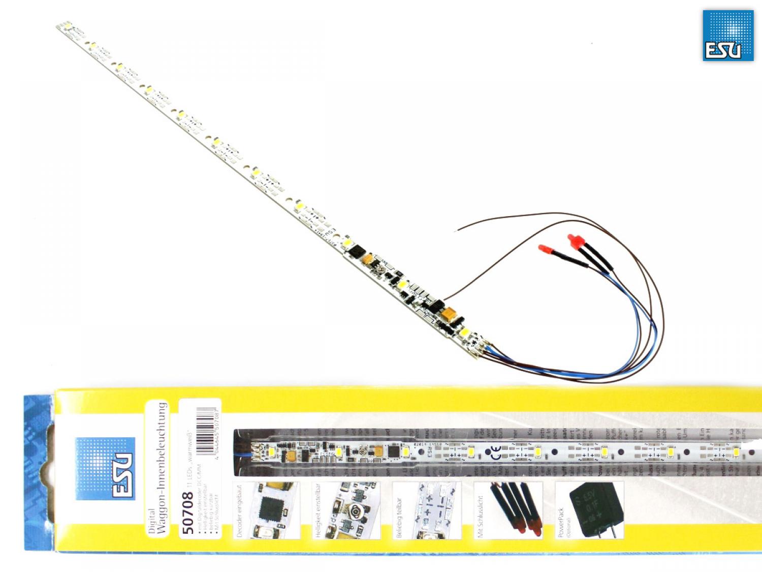 ESU 50708 Innenbel.-Set mit Decoder + Schlusslicht, warmw.