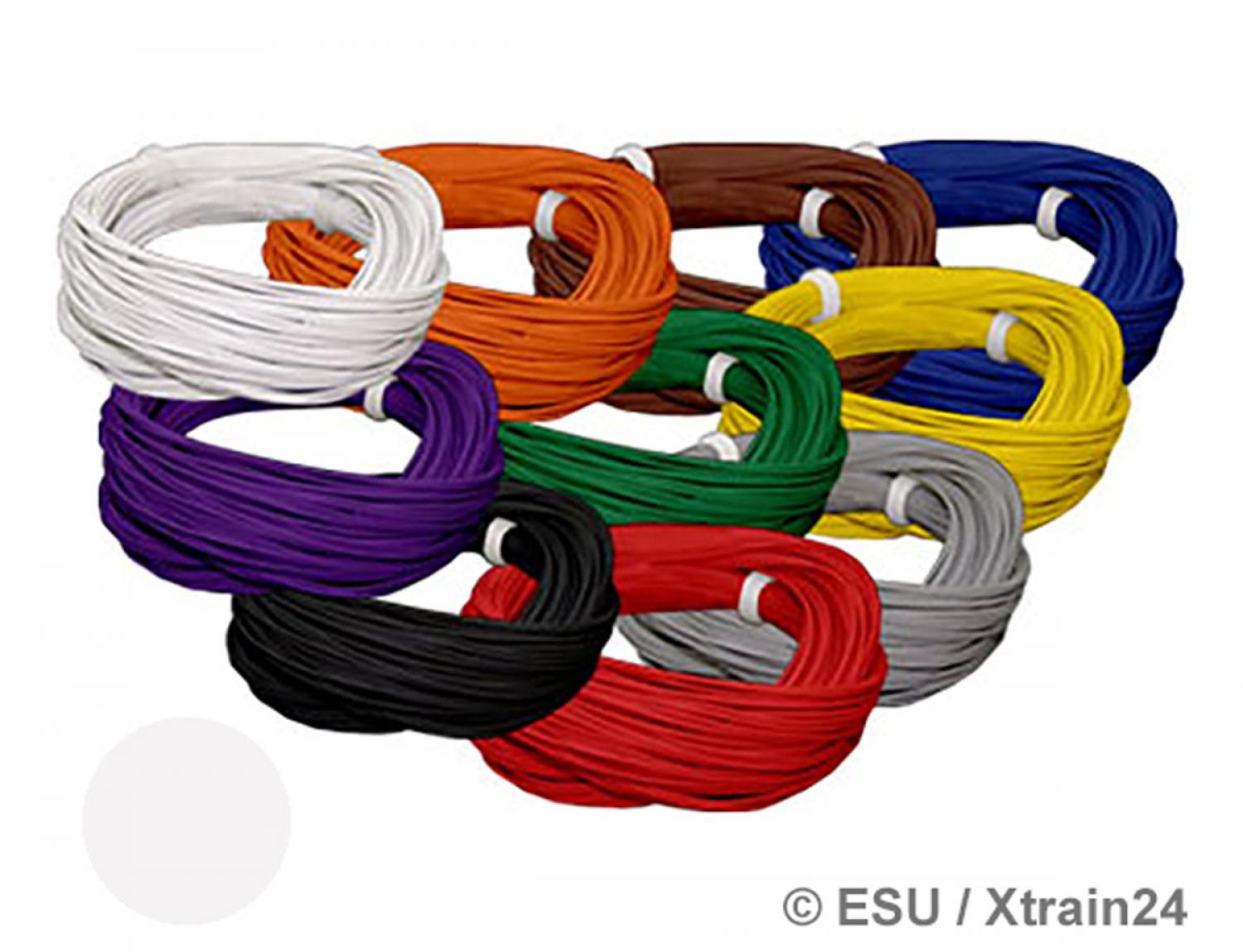 ESU 51940 Hochflexibles Kabel, 0.5mm, 10m, weiss