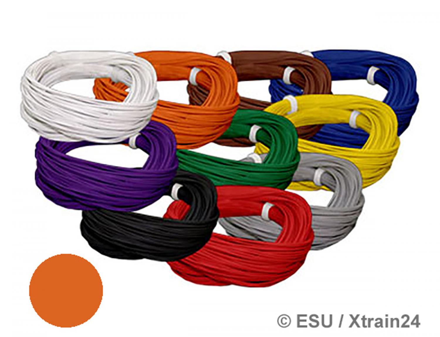 ESU 51944 Hochflexibles Kabel, 0.5mm, 10m, orange