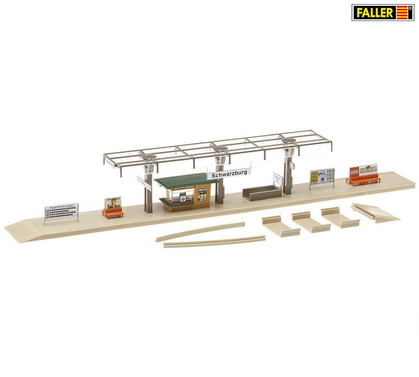 Faller 120188 Bahnsteig mit Kiosk