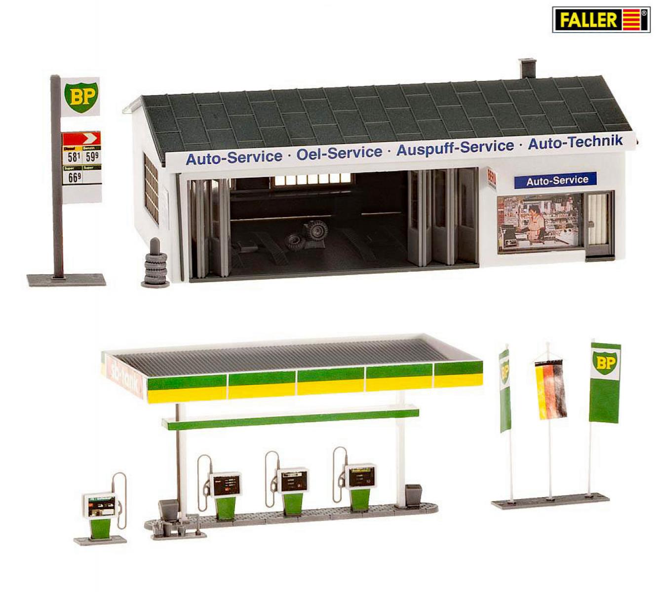 Faller 130345 Tankstelle mit Servicegebäude