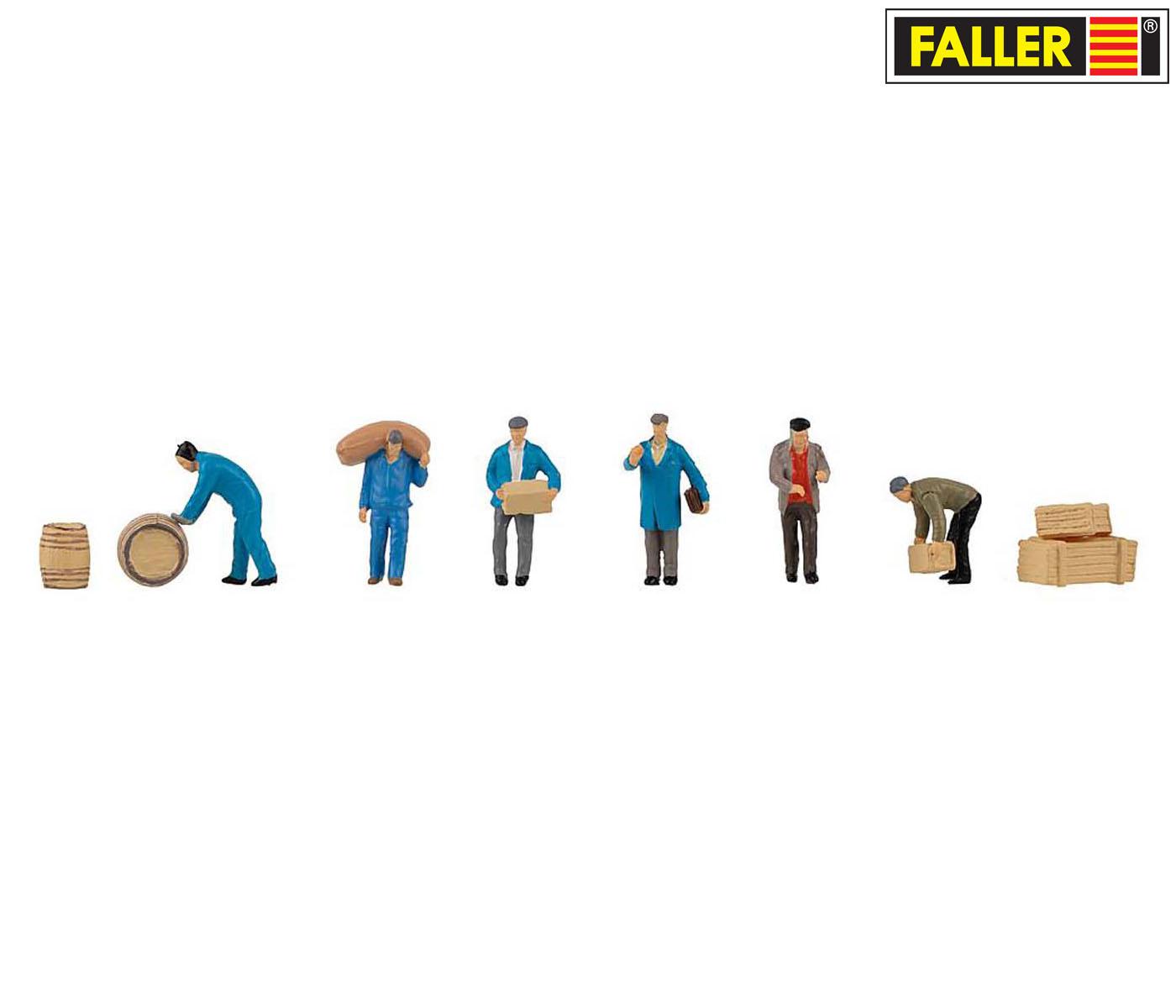 Faller 151609 Speditionsarbeiter mit Paketen+ Fässern