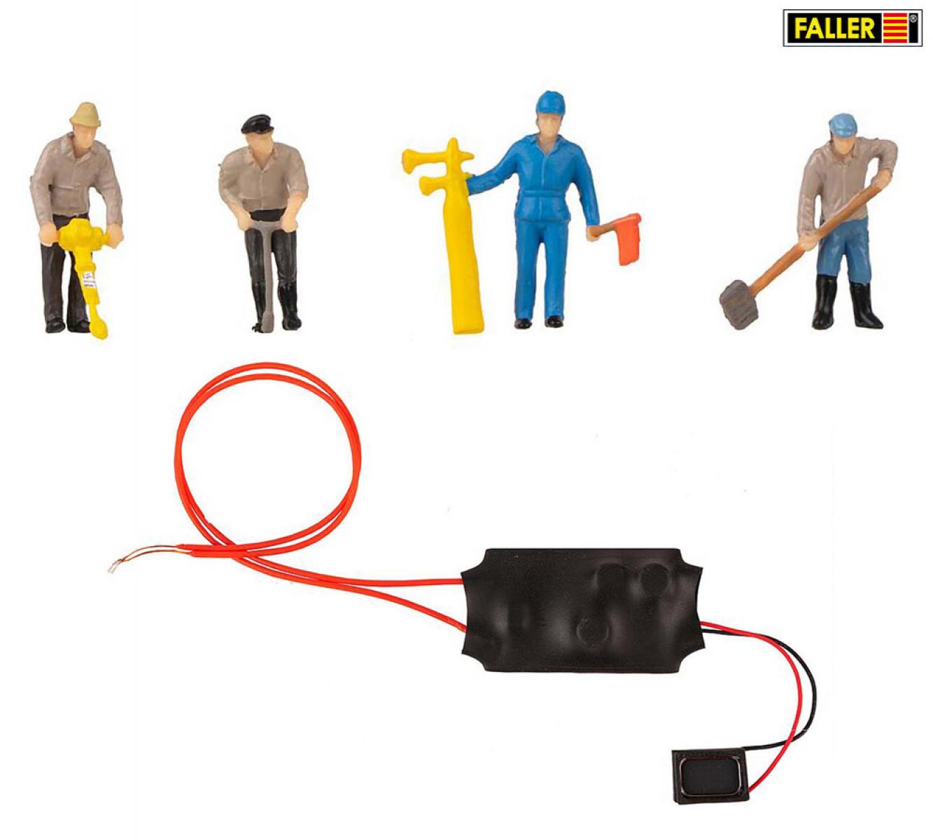 Faller 180238 Figuren-Set mit Mini-Sound Gleisbauarbeiter