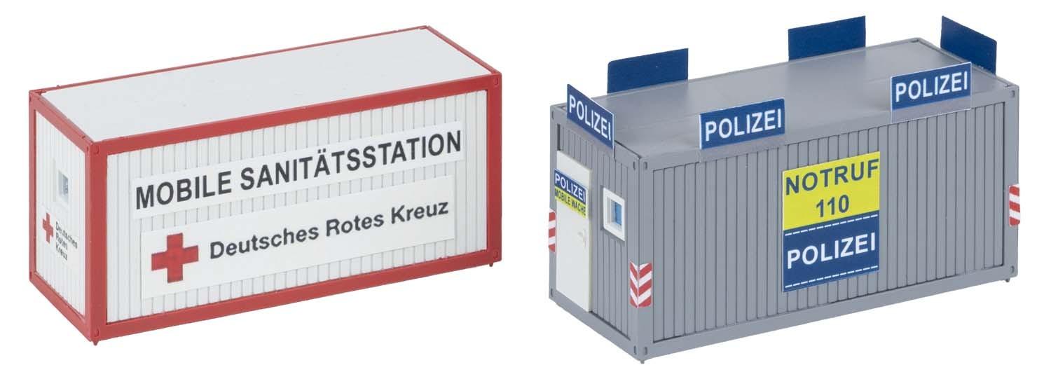 Faller 180338 H0 Bürocontainer Polizei und DRK