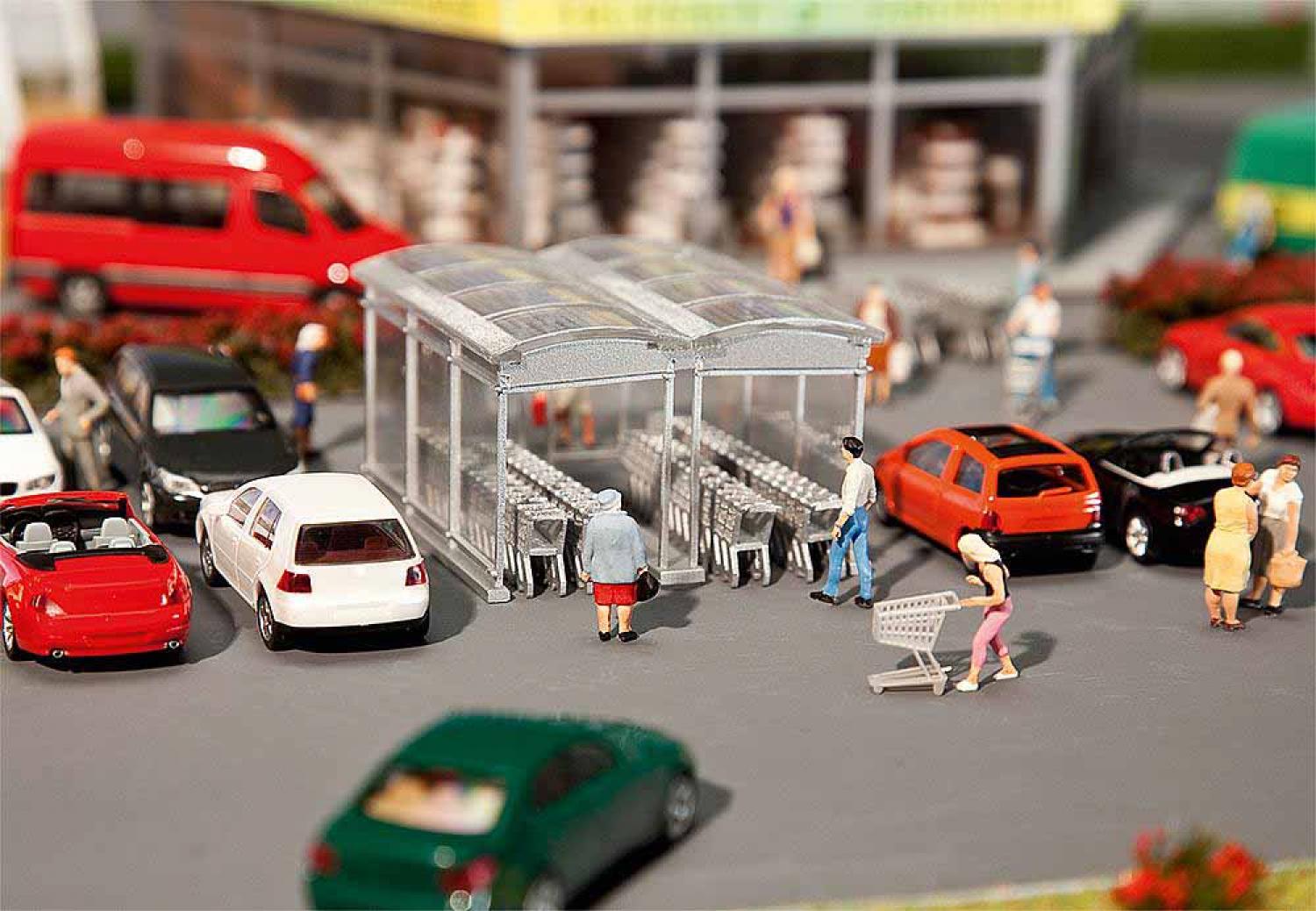 Faller 180606 Moderner Einkaufswagen-Unterstand