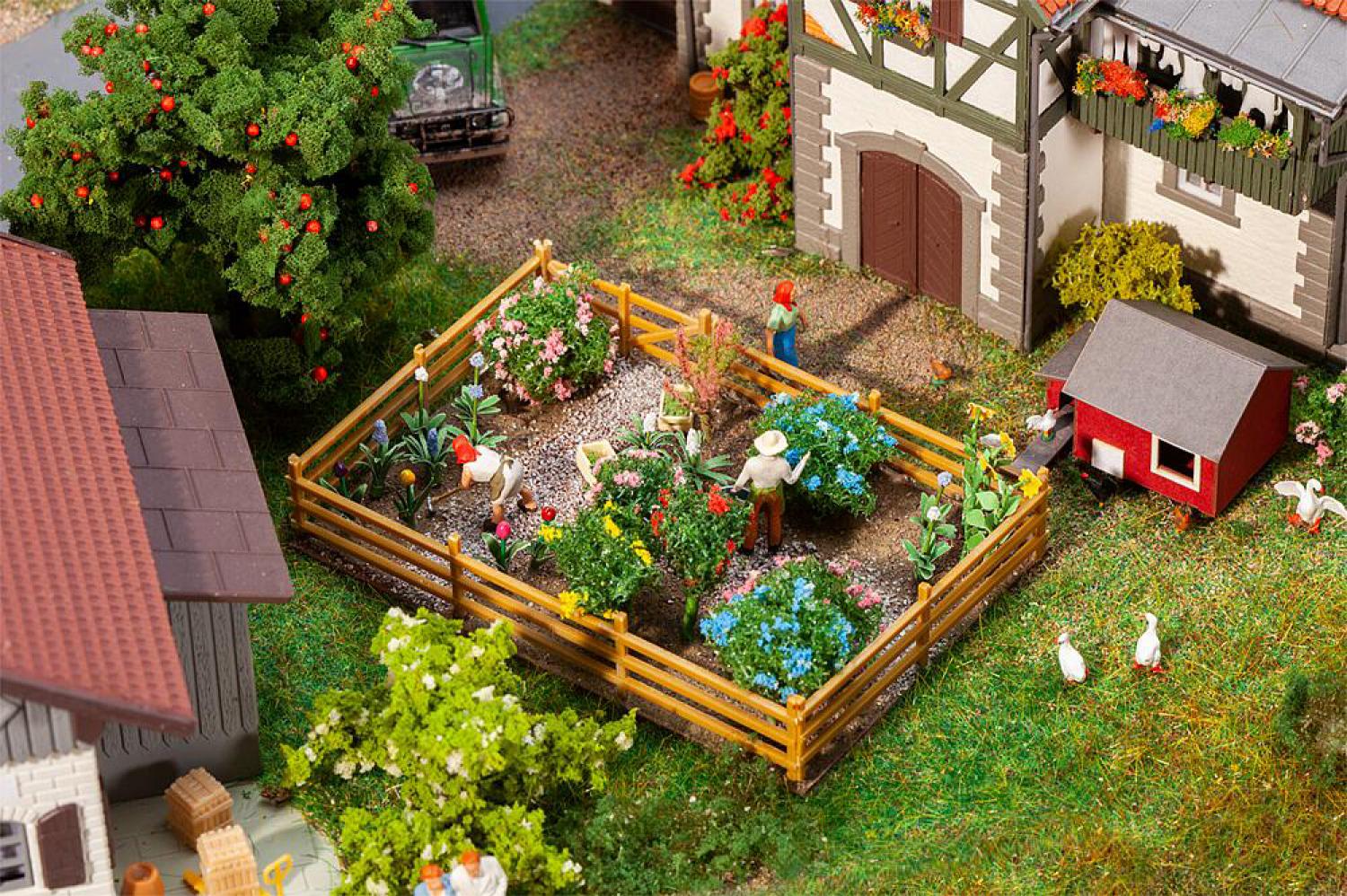 Faller 181276 Ziergarten mit Blumen und Büschen