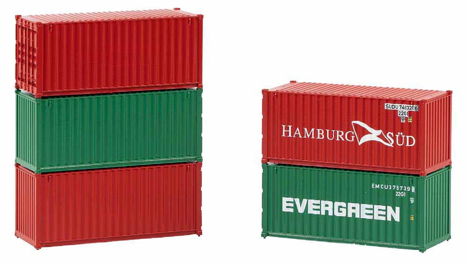 FALLER 182051 (H0) 20' Container, 5er-Set