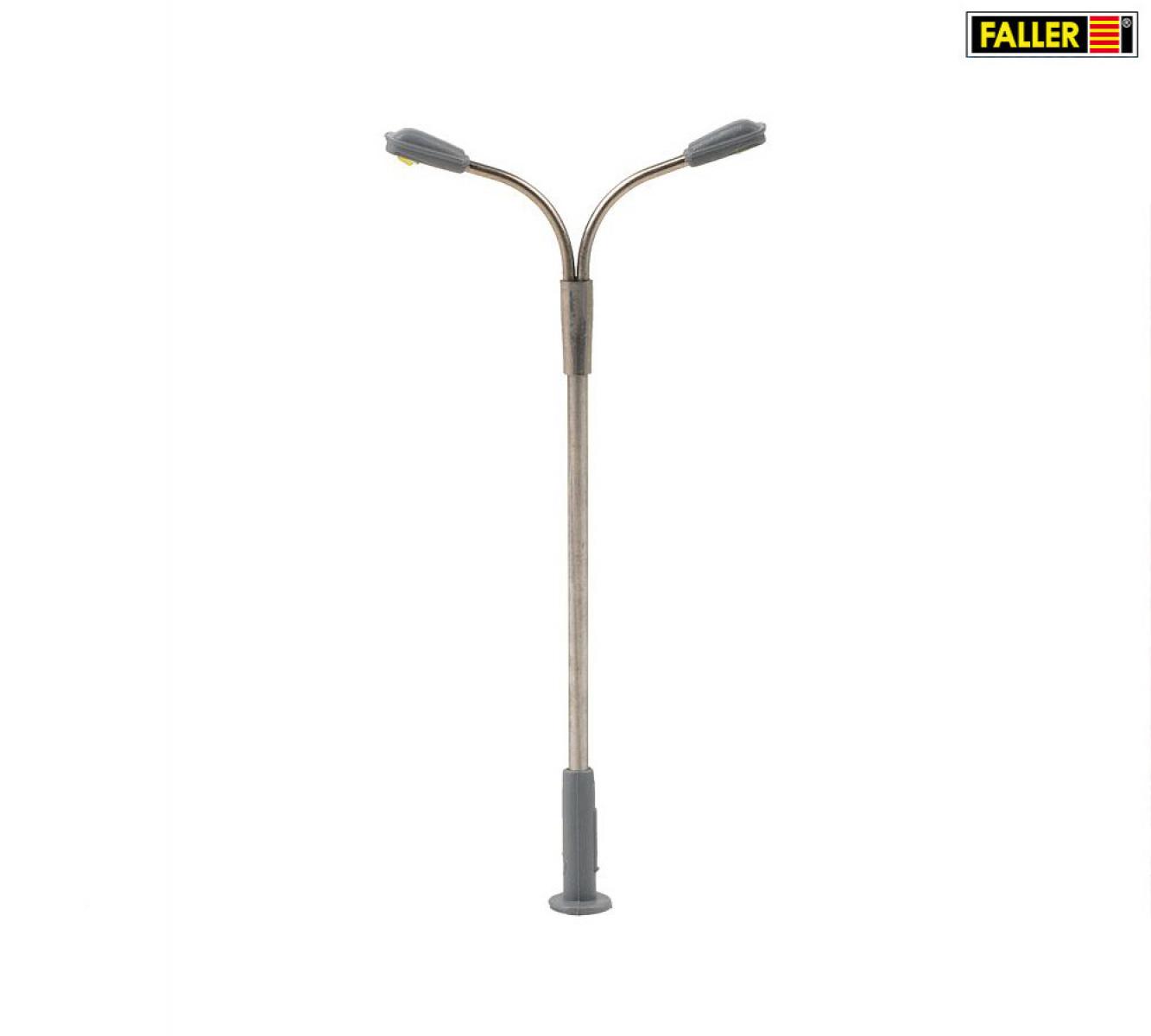 Faller 272221 LED-Straßenbeleuchtung, Peitschenleuchte, Dopp