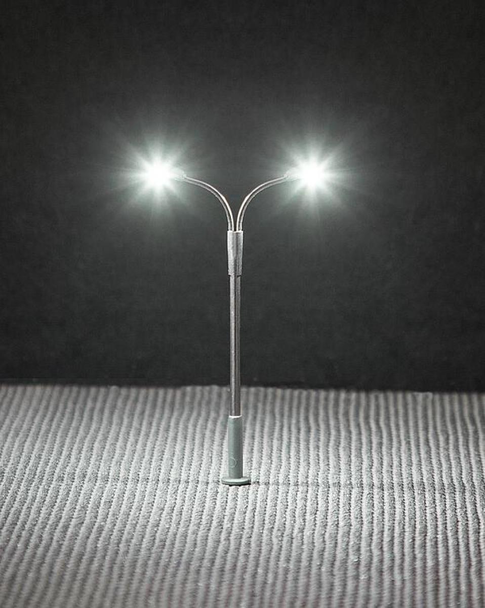 Faller 272221 LED-Straßenbeleuchtung, Peitschenleuchte, Dopp