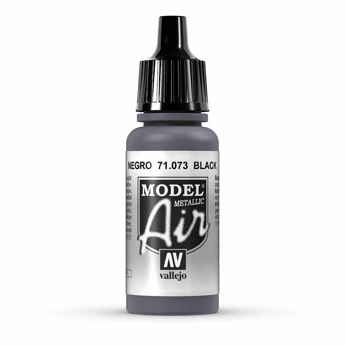 Vallejo 771073 Schwarz, Metallic, 17 ml