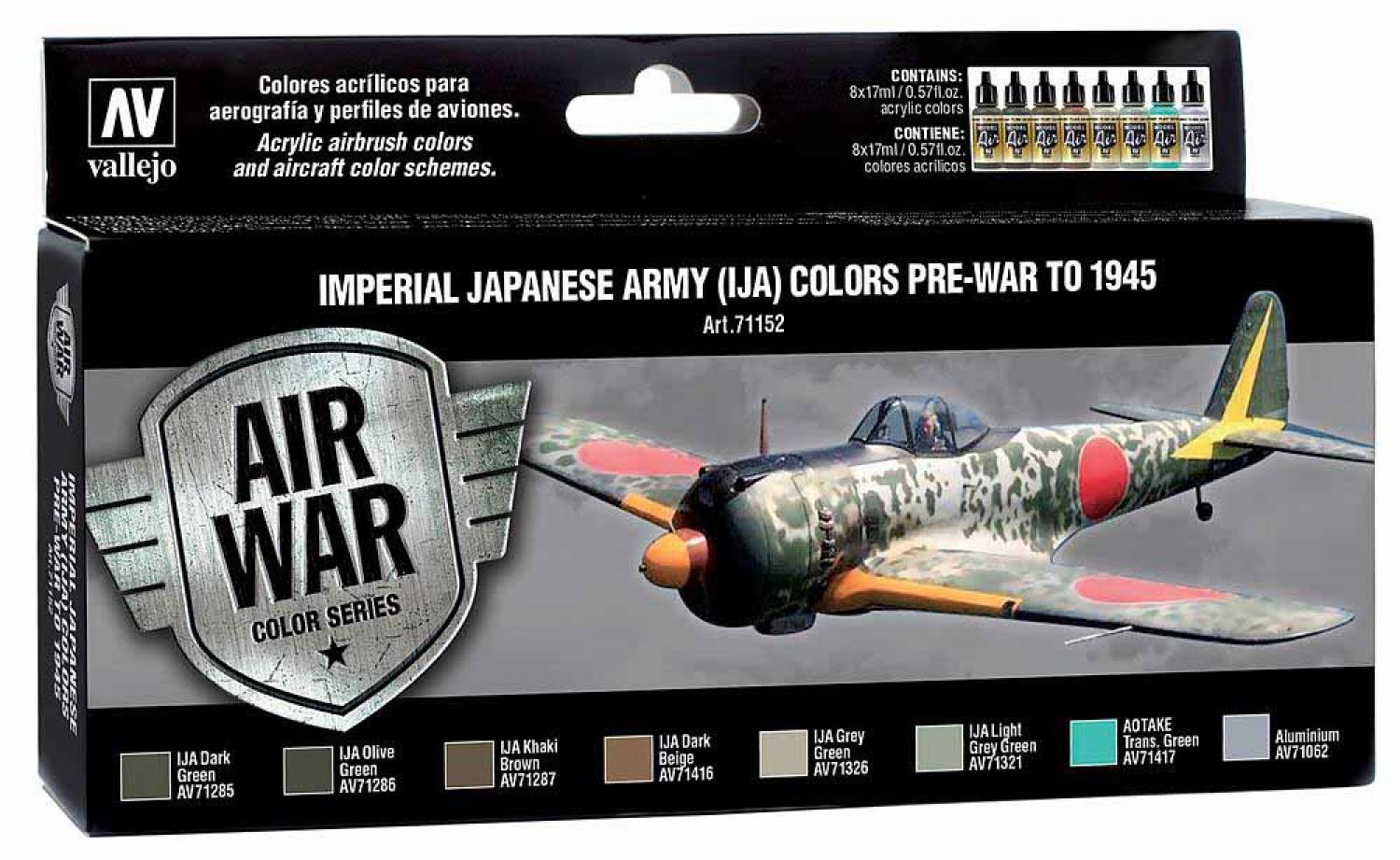 Vallejo 771152 Farb-Set, Japanische Luftwaffe IJA Set 1