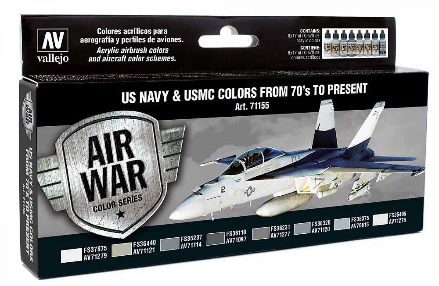Vallejo 771155 Farb-Set, USA Flugzeuge WWII