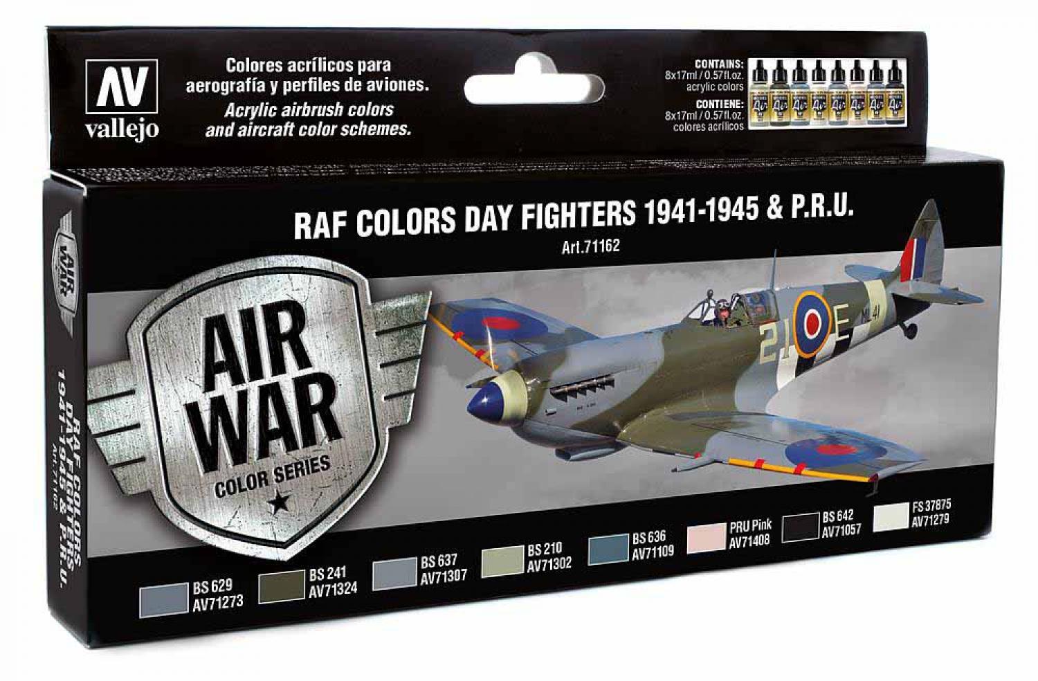 Vallejo 771162 Farb-Set, RAF Tagjäger WWII