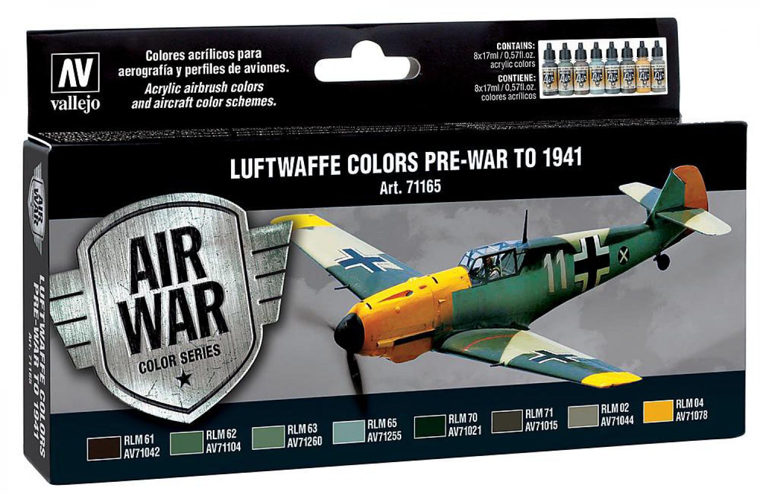 Vallejo 771165 Farb-Set, Luftwaffe, Vorkrieg