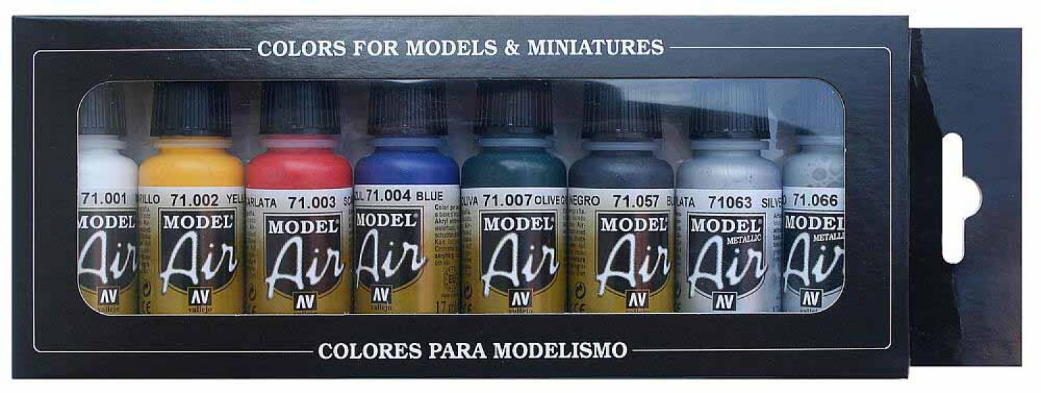 Vallejo 771174 Farb-Set, Basisfarben, 8 x 17  ml