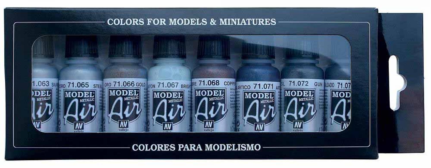 Vallejo 771176 Farb-Set, Metallic-Farben, 8 x