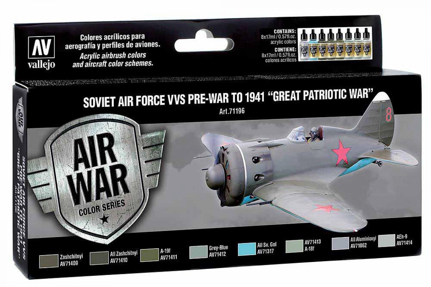 Vallejo 771196 Farb-Set, Sowjetische Luftwaffe bis 1941