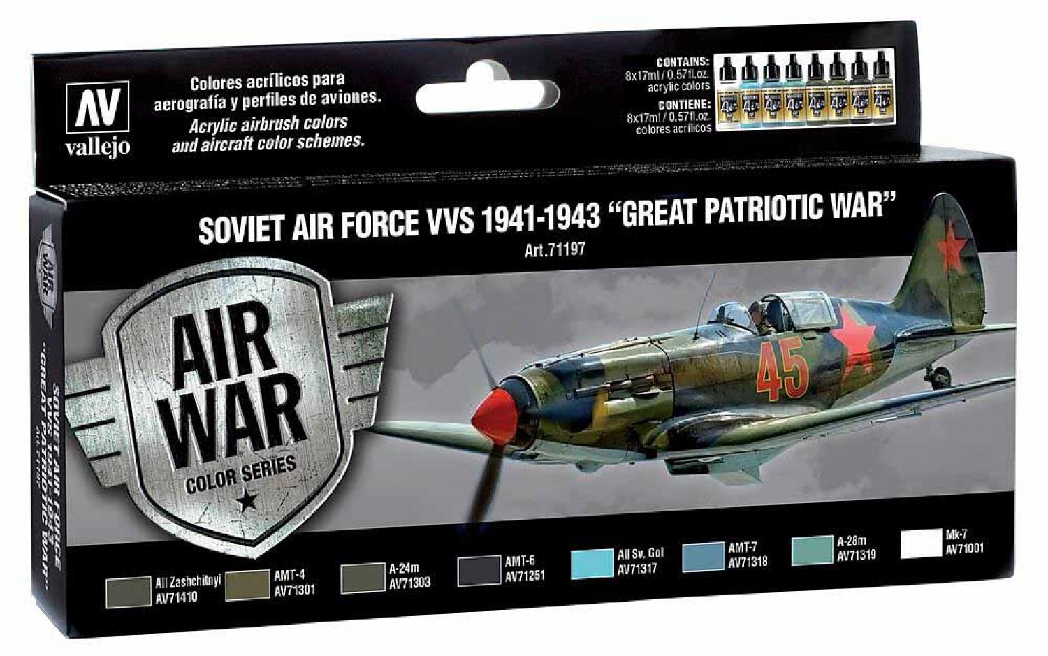 Vallejo 771197 Farb-Set, Sowjetische Luftwaffe 1941 - 1943