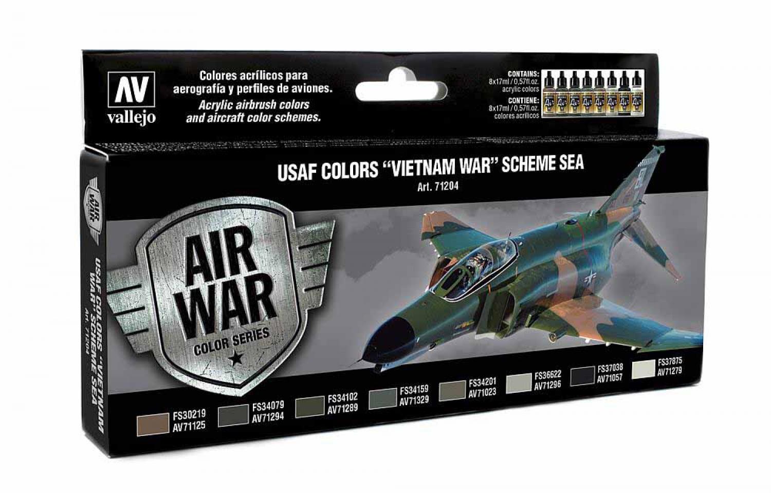 Vallejo 771204 Farb-Set, USAF Vietnam-Krieg, Schema SEA