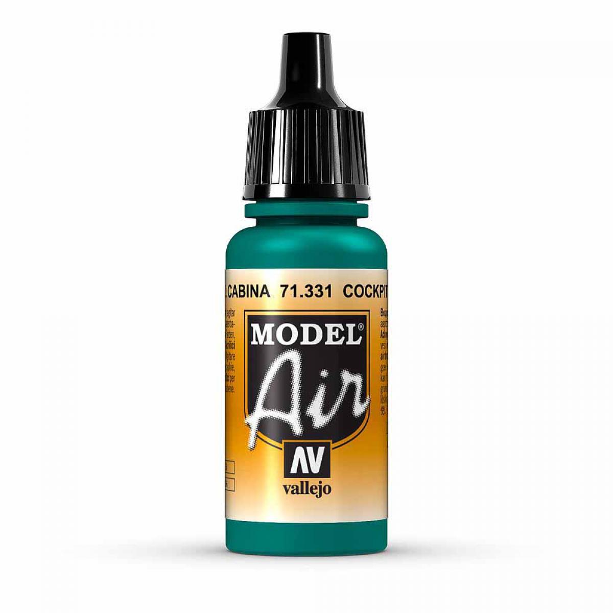 Vallejo 771331 Cockpit, Smaragdgrün, verblasst, 17 ml