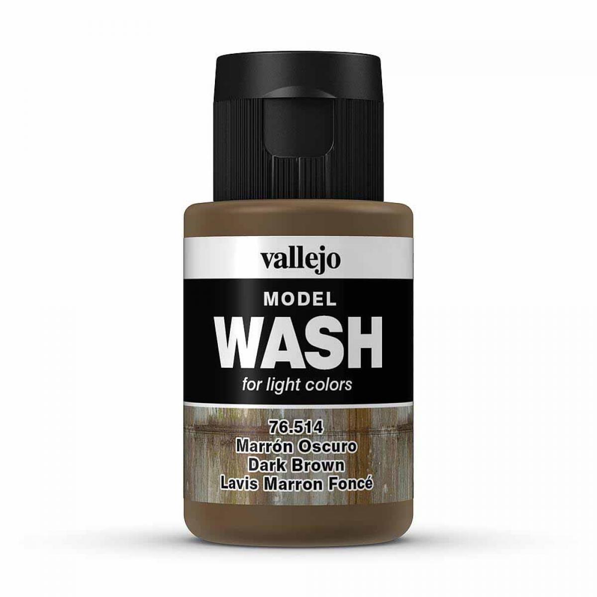 Vallejo 776514 Wash-Color, Dunkelbraun, 35 ml