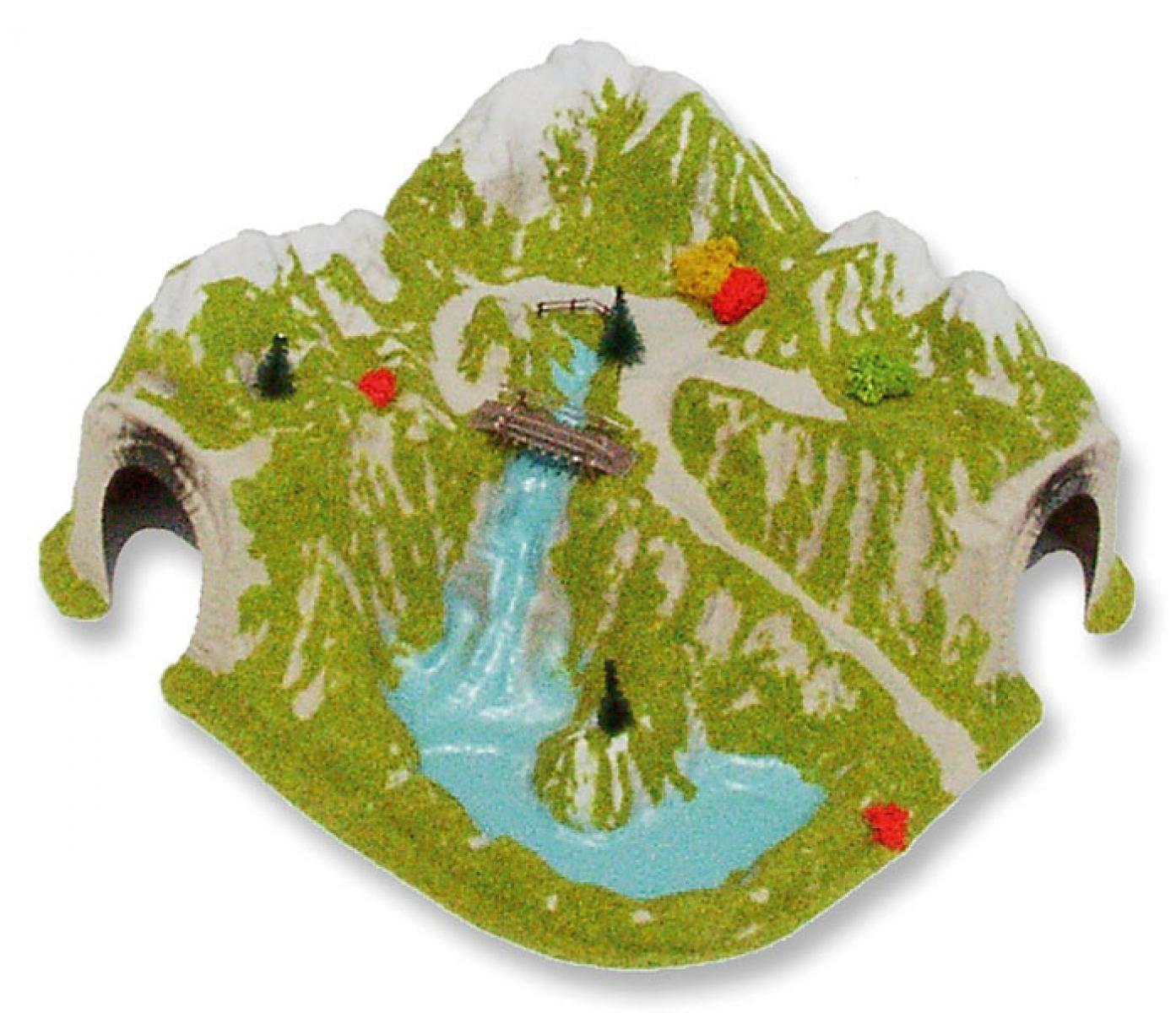 HEKI 5043 Ecktunnel mit See eingleisig H0