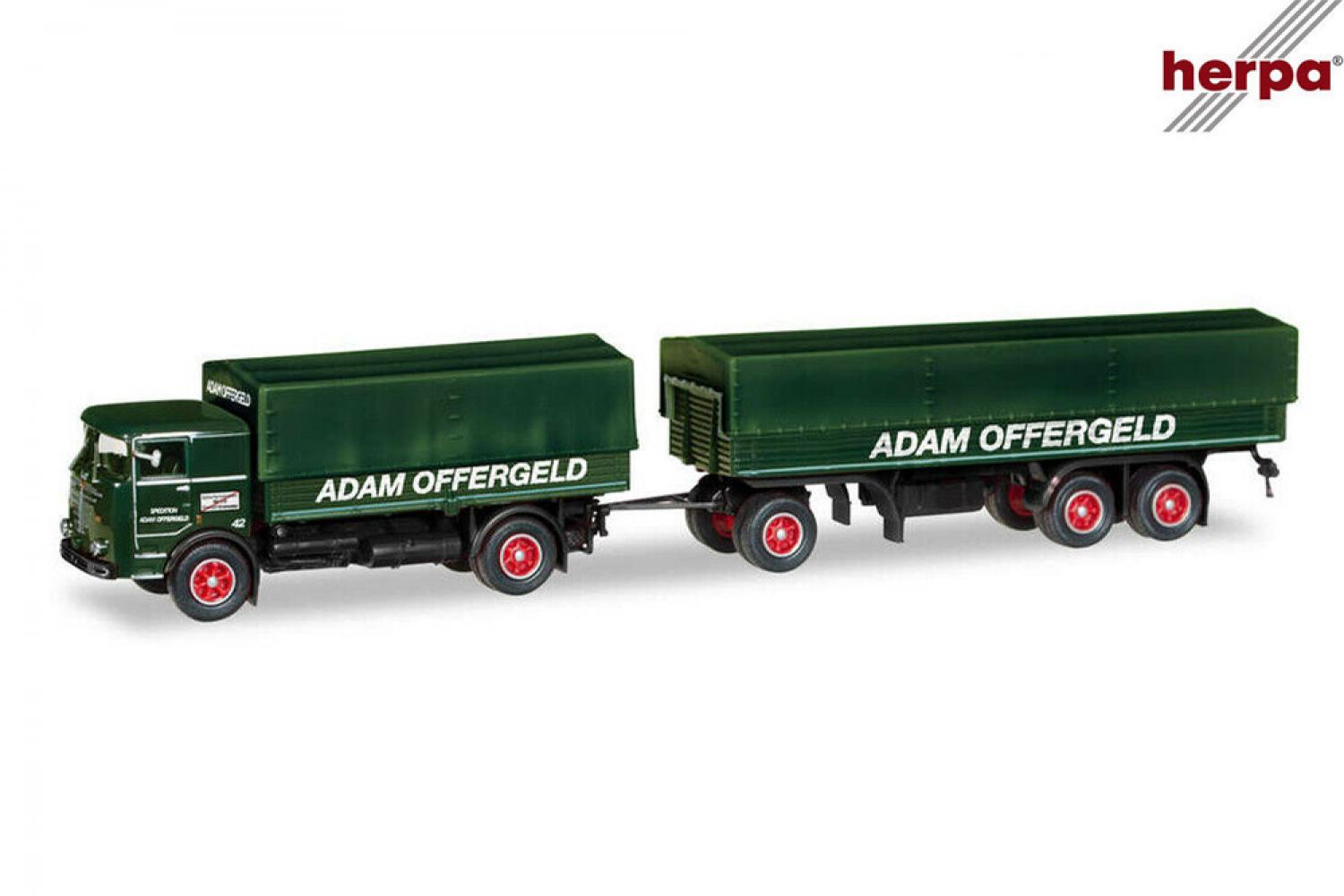 Herpa 310871 H0 Büssing L 11/16 Planen-Hängerzug Offergeld