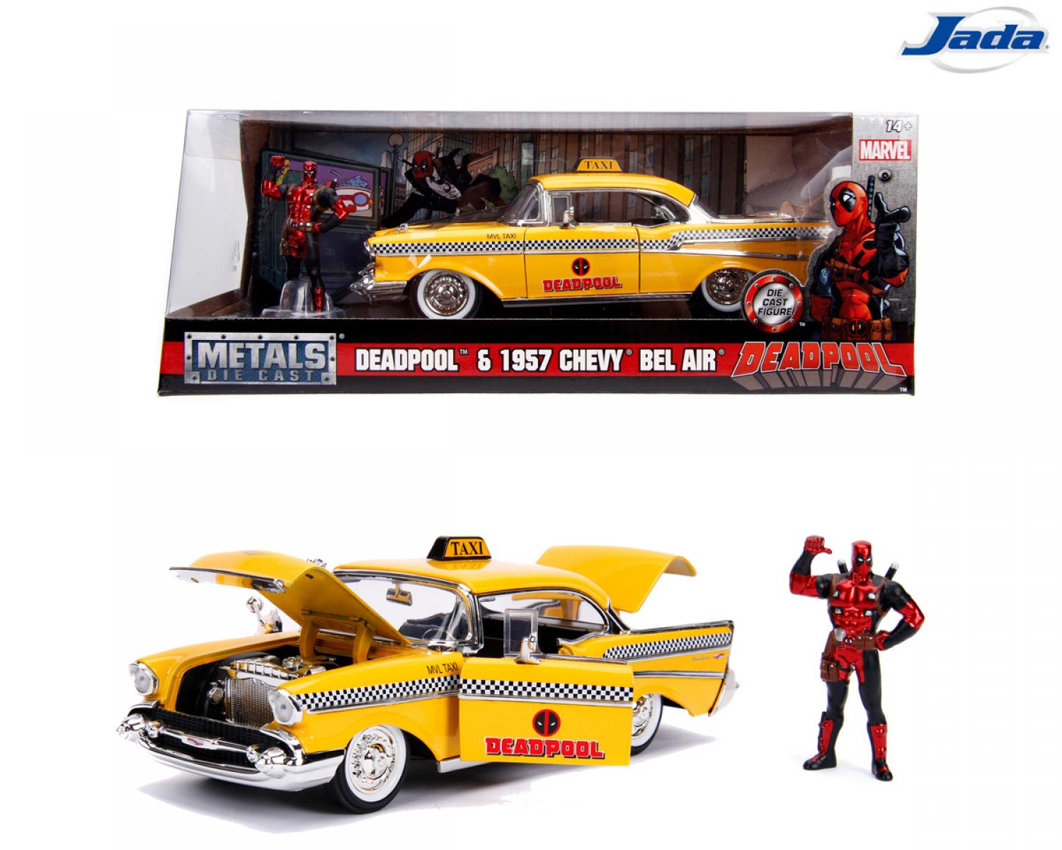 Jada 253225001 Deadpool 1957 Chevy BEL AIR 1:24