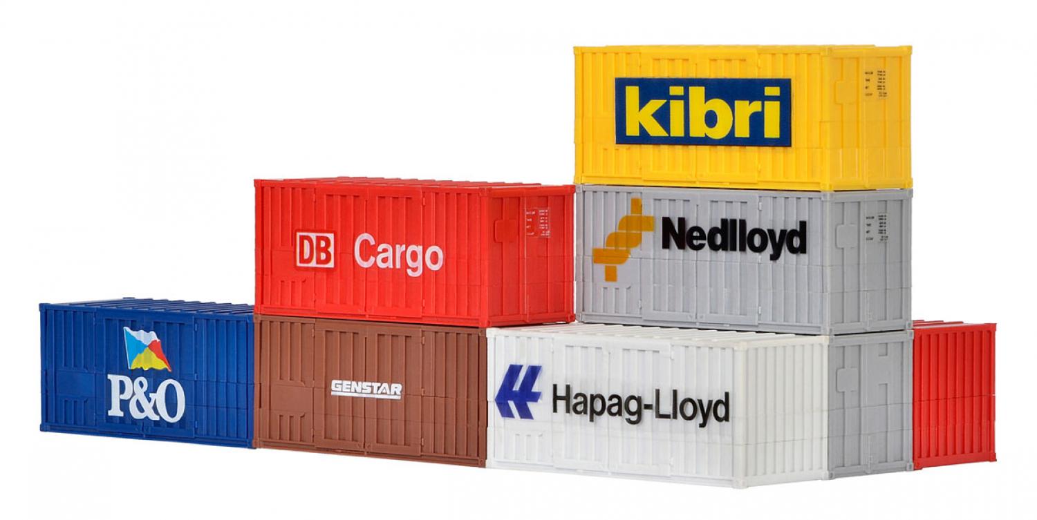 Kibri 10924 H0 20-Fuss-Container, 6 Stück