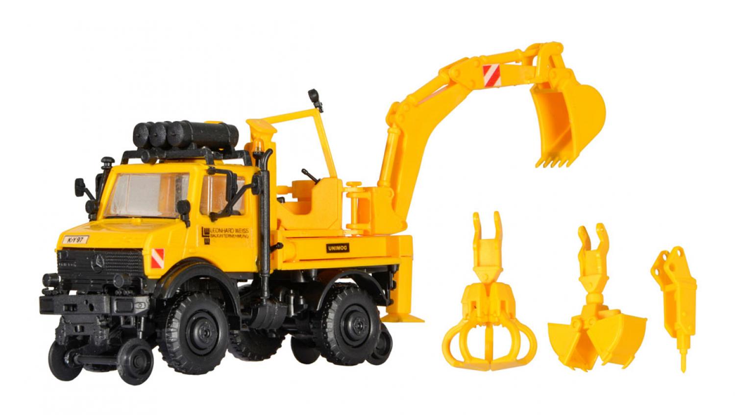 Kibri 16307 H0 Zweiwege UNIMOG mit Heckba