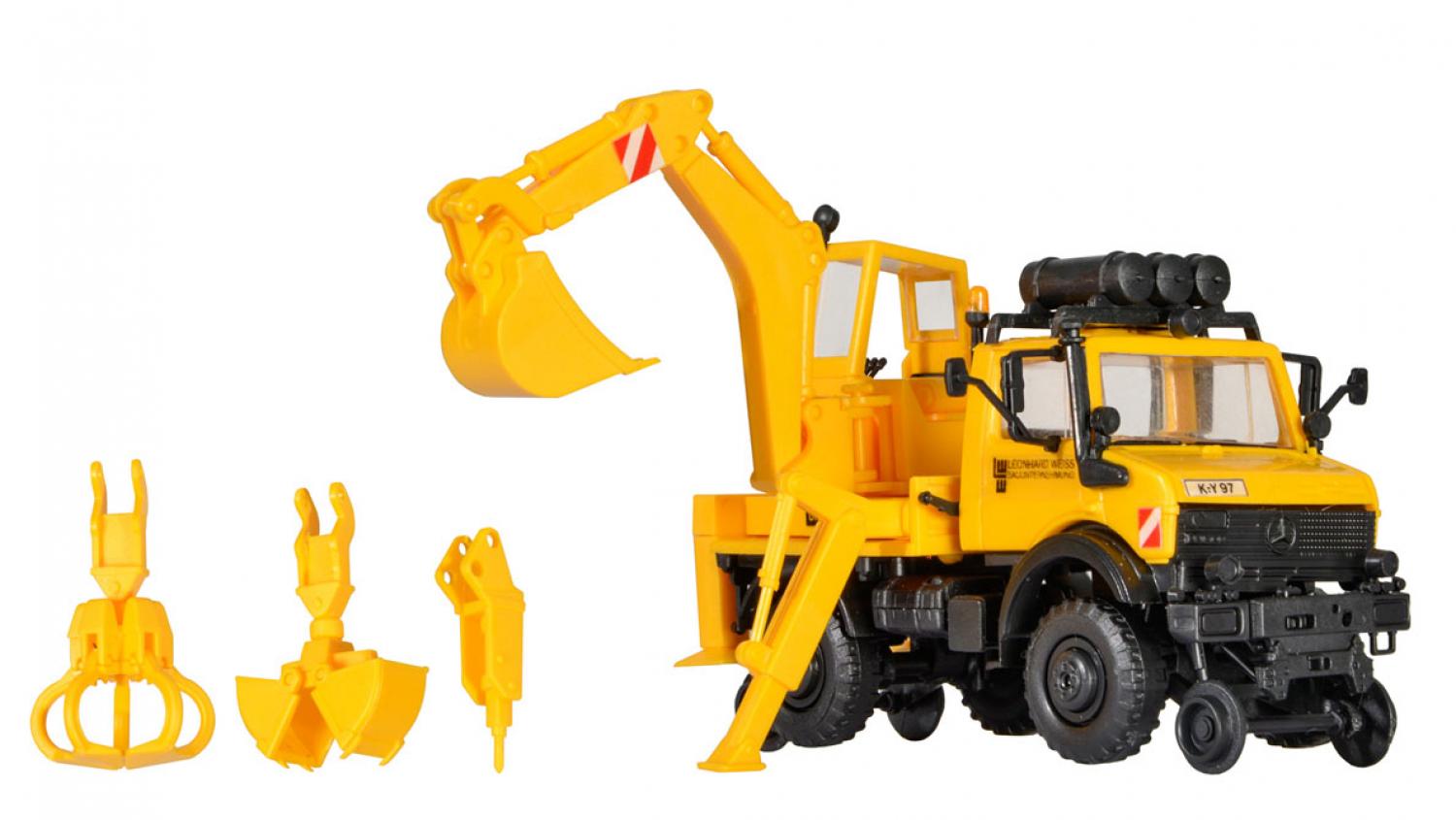 Kibri 16307 H0 Zweiwege UNIMOG mit Heckba