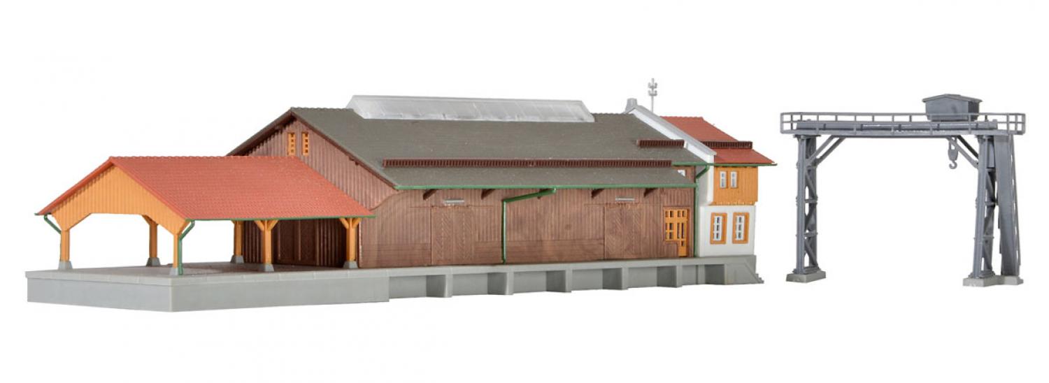 Kibri 36606 Z Gueterhalle mit Überladekran