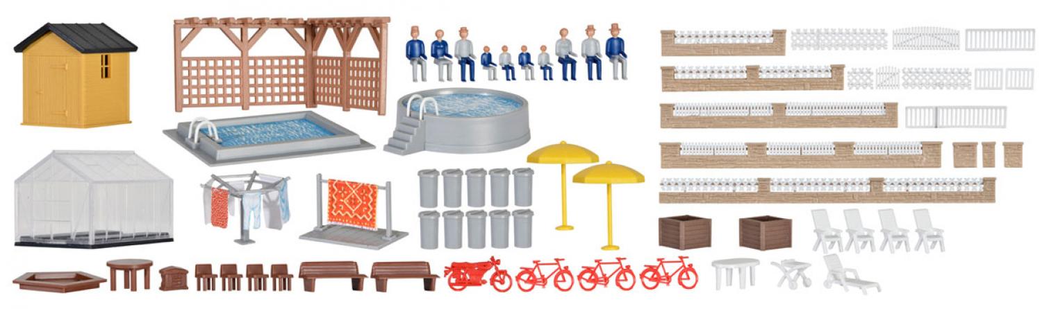Kibri 38100 H0 Deko-Set Rund ums Haus