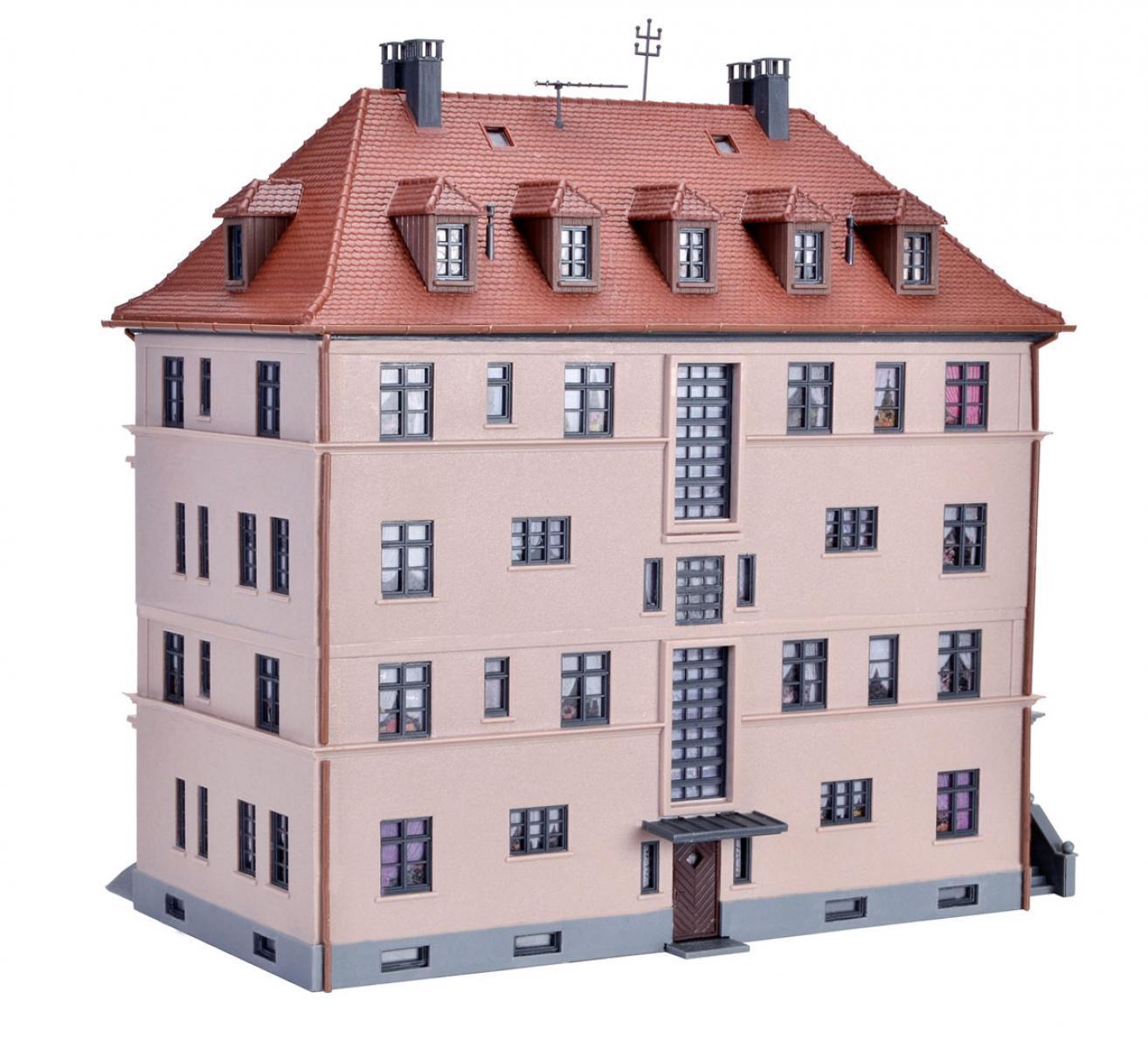 Kibri 38357 H0 Mehrfamilienhaus mit Balkon und Terrasse