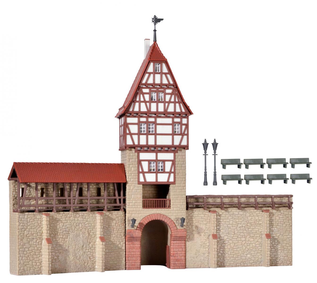 Kibri 38914 H0 Stadtmauer mit Fachwerktur