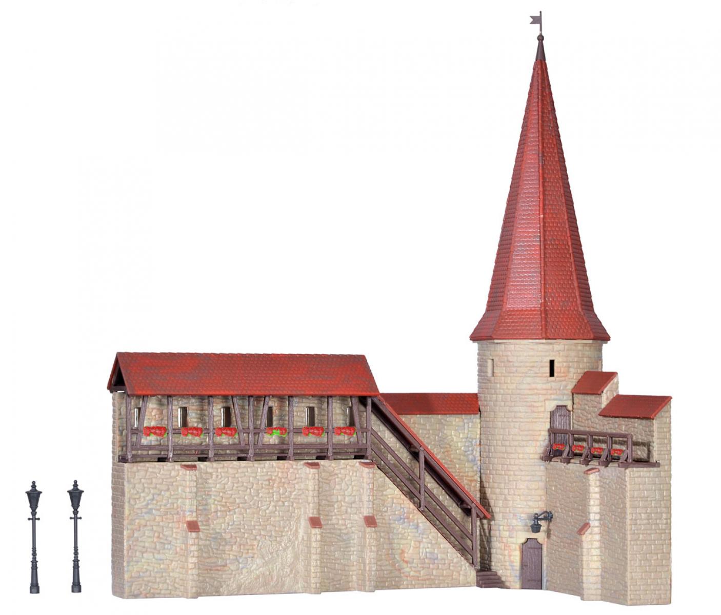 Kibri 38915 H0 Stadtmauer mit Rundturm in