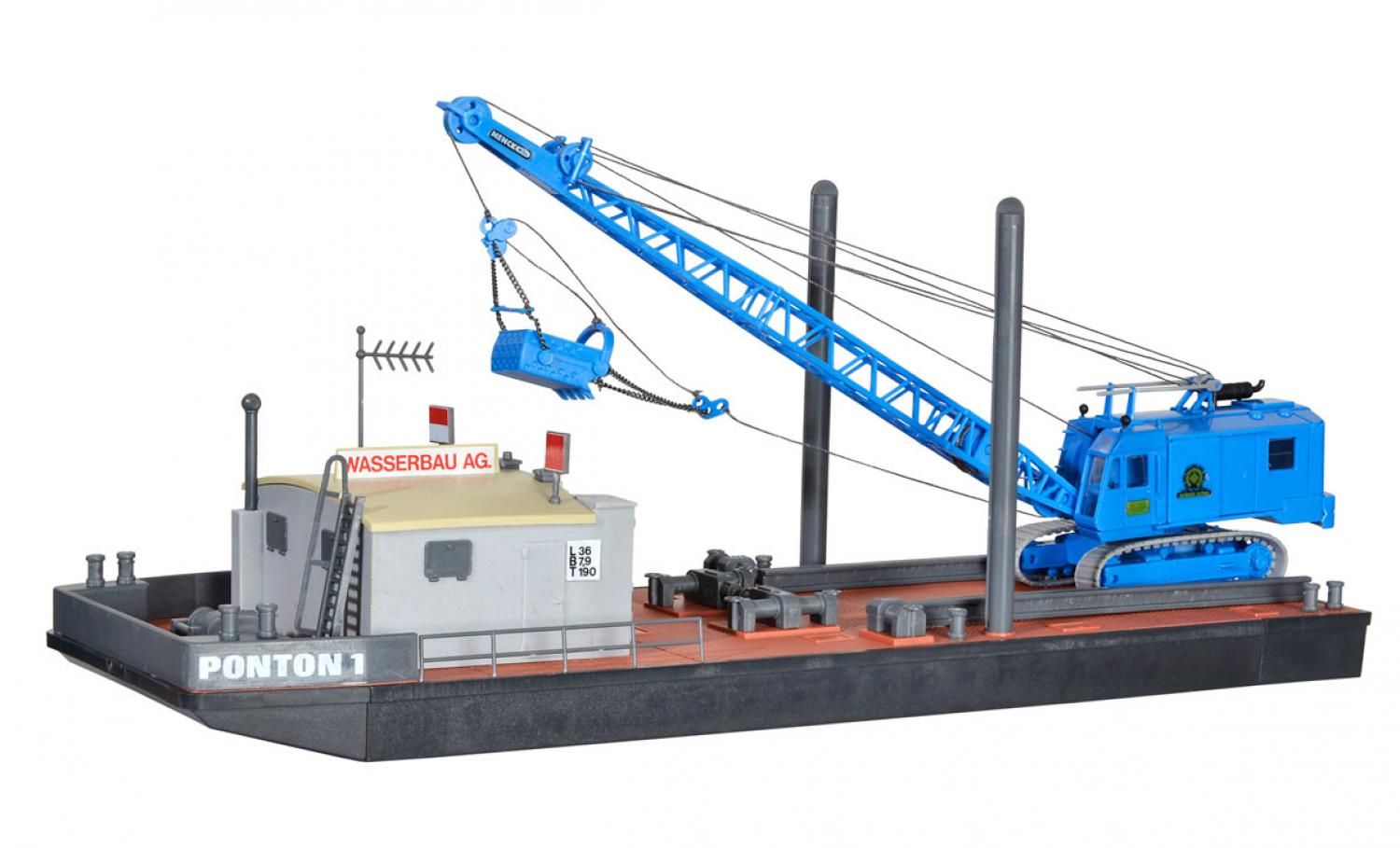 Kibri 39156 H0 Arbeitsponton mit MENCK Ba