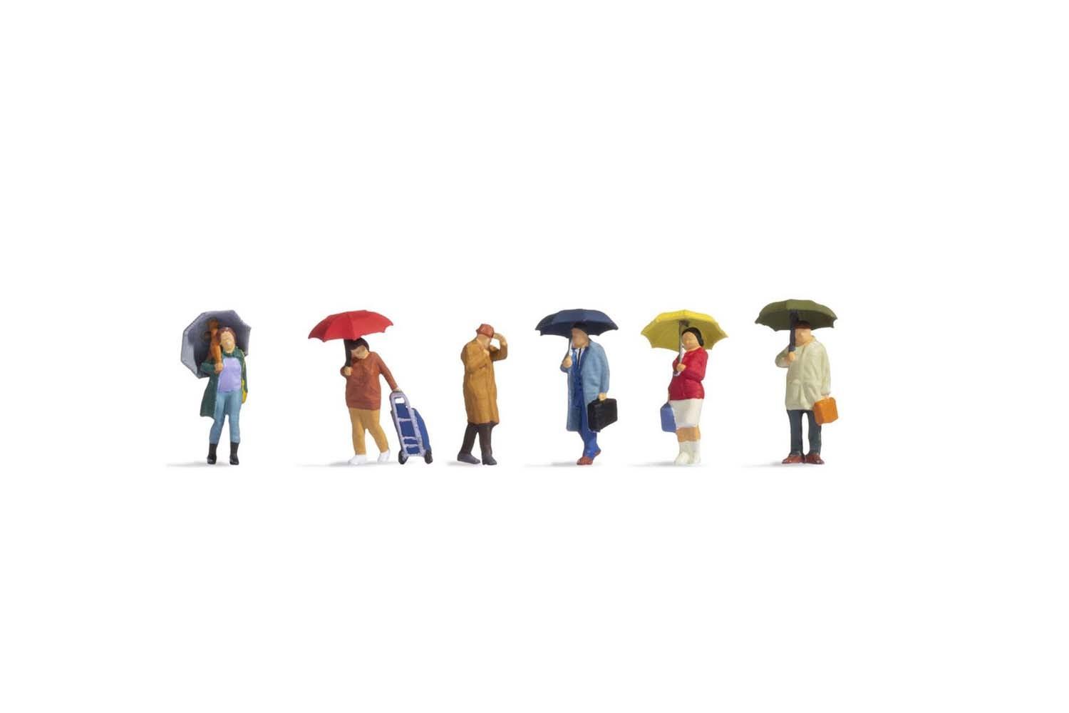 NOCH 15523 H0 Figuren Menschen im Regen
