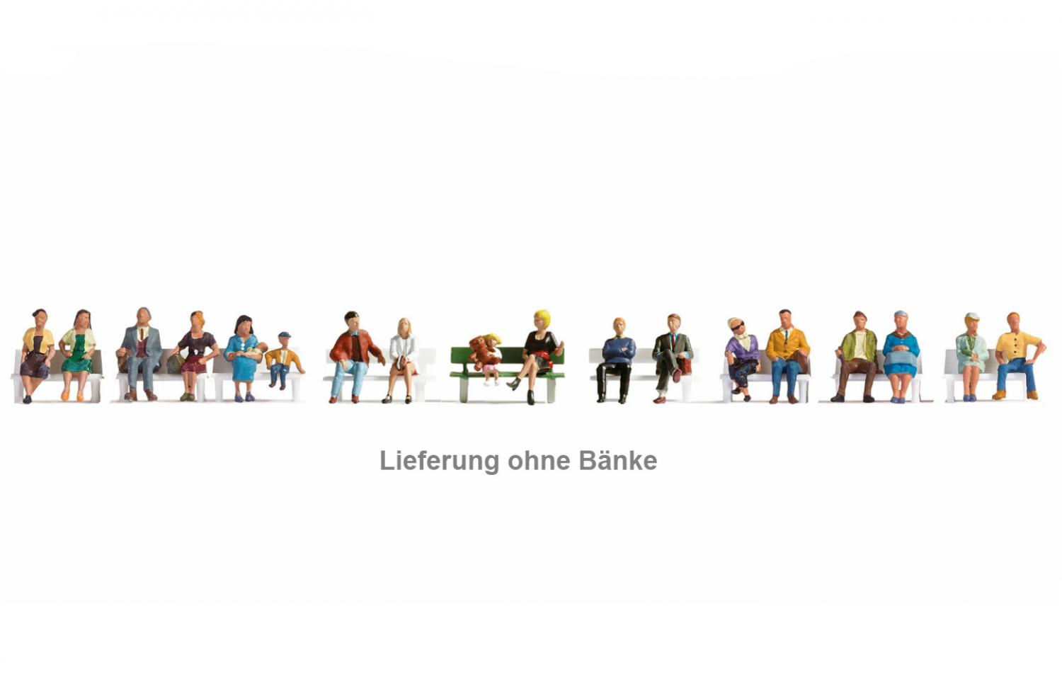 Noch 16131 XL-Set „Sitzende ohne Bänke“ 18 Figuren