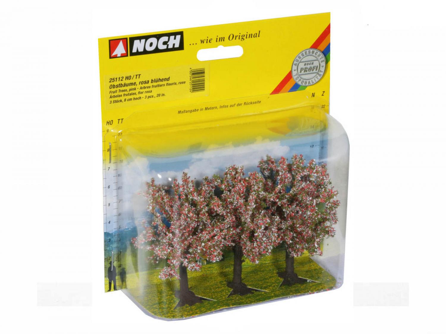 Noch 25112 Obstbäume rosa blühend, 3 Stück, 8 cm hoch